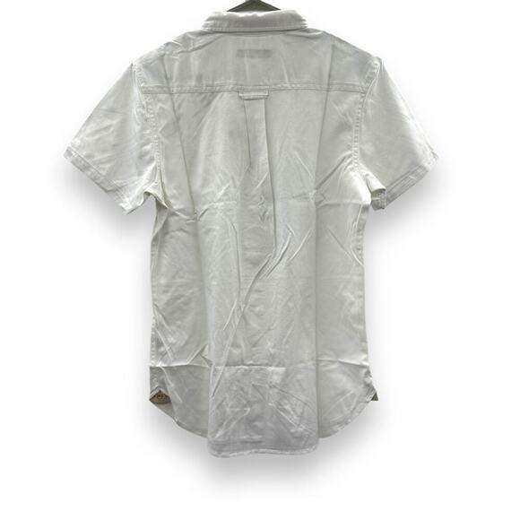 Nifty Genius White Short Sleeve Collared Button Down Shirt Sz XS NEW - Picture 4 of 8